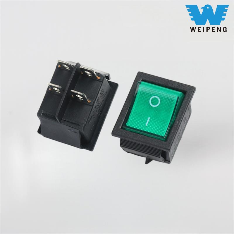 Kcd4 Rocker Switch 2-Position Four-Pin dengan Cahaya