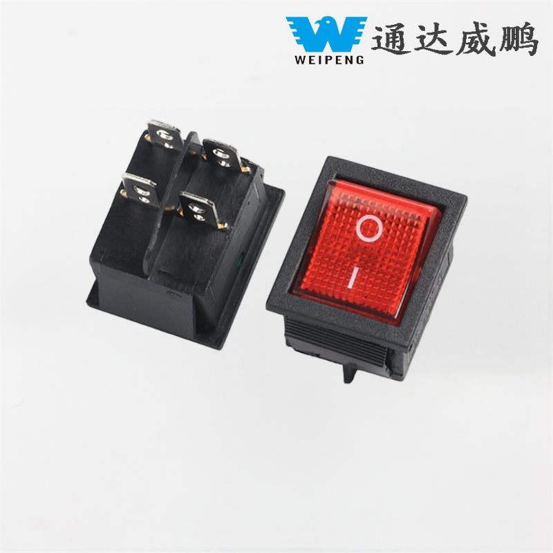 Kcd4 Rocker Switch 30A Empat Terminal dengan Cahaya