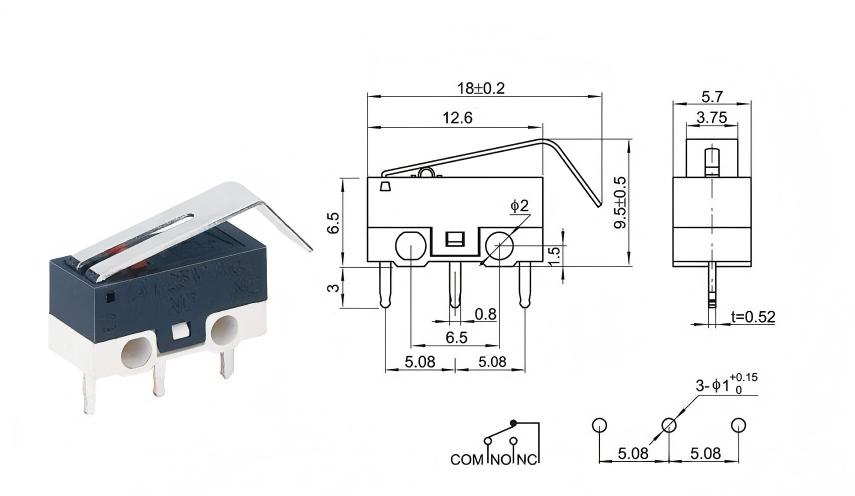 Perak Dot melengkung mengendalikan suis tetikus
